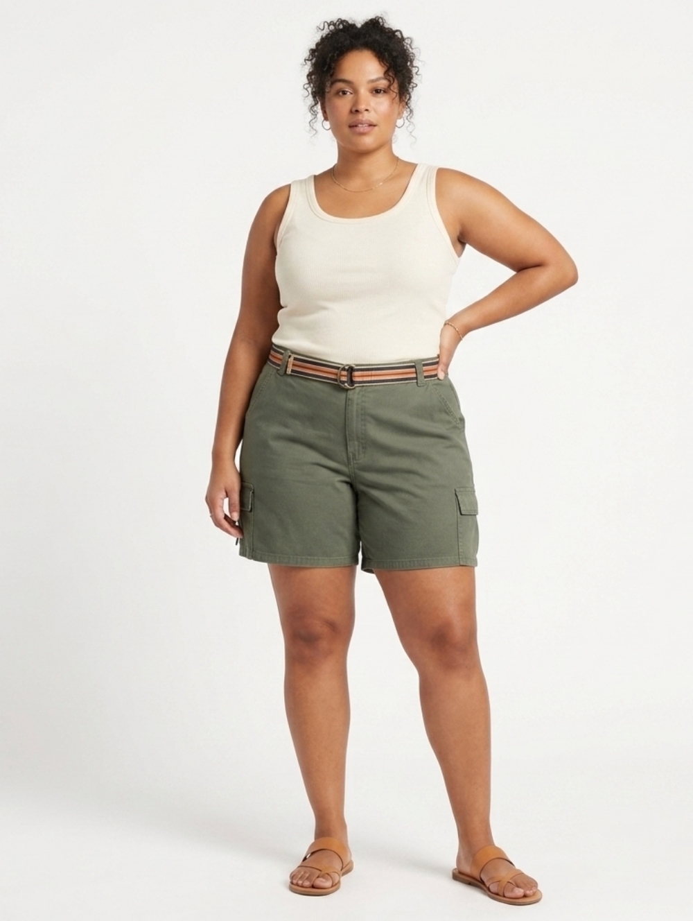 Riveted by Lee Women’s 24W Cargo Shorts w/ Belt Army Green Outdoor